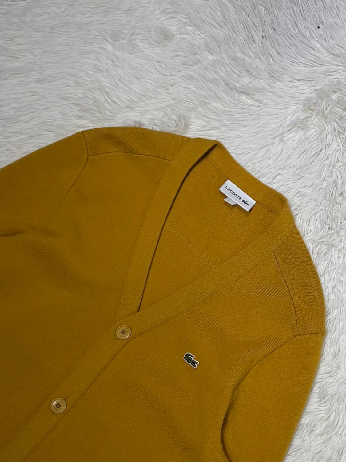 라코스테 스몰로고 머스타드 가디건 상품이미지5