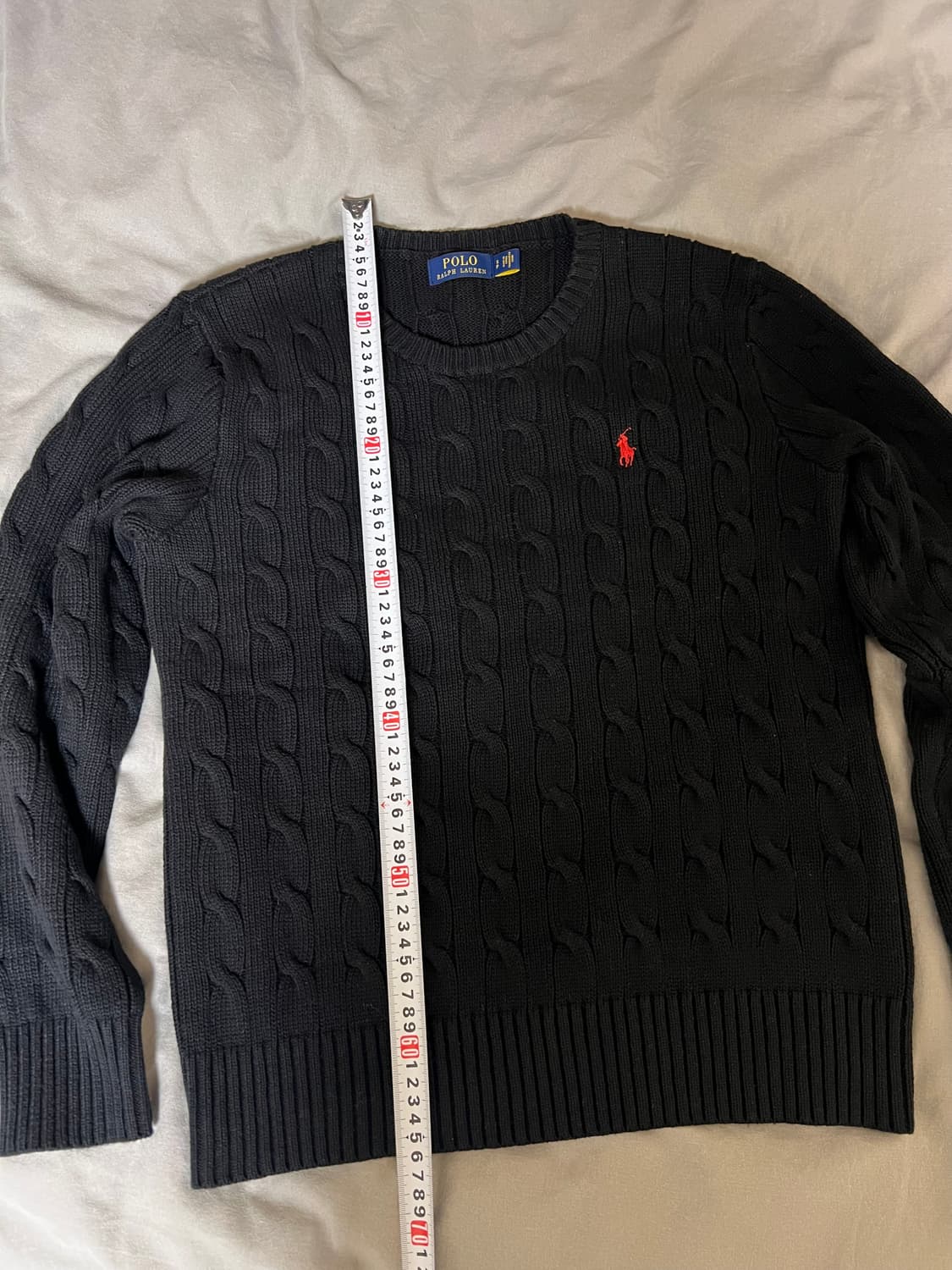 폴로 랄프로렌 케이블 괘배기 니트 블랙 S 상품이미지6