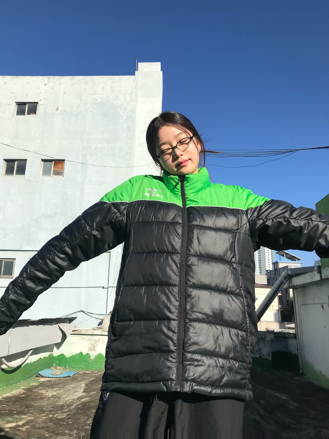 미즈노 형광팬 한 줄 패딩  상품이미지7