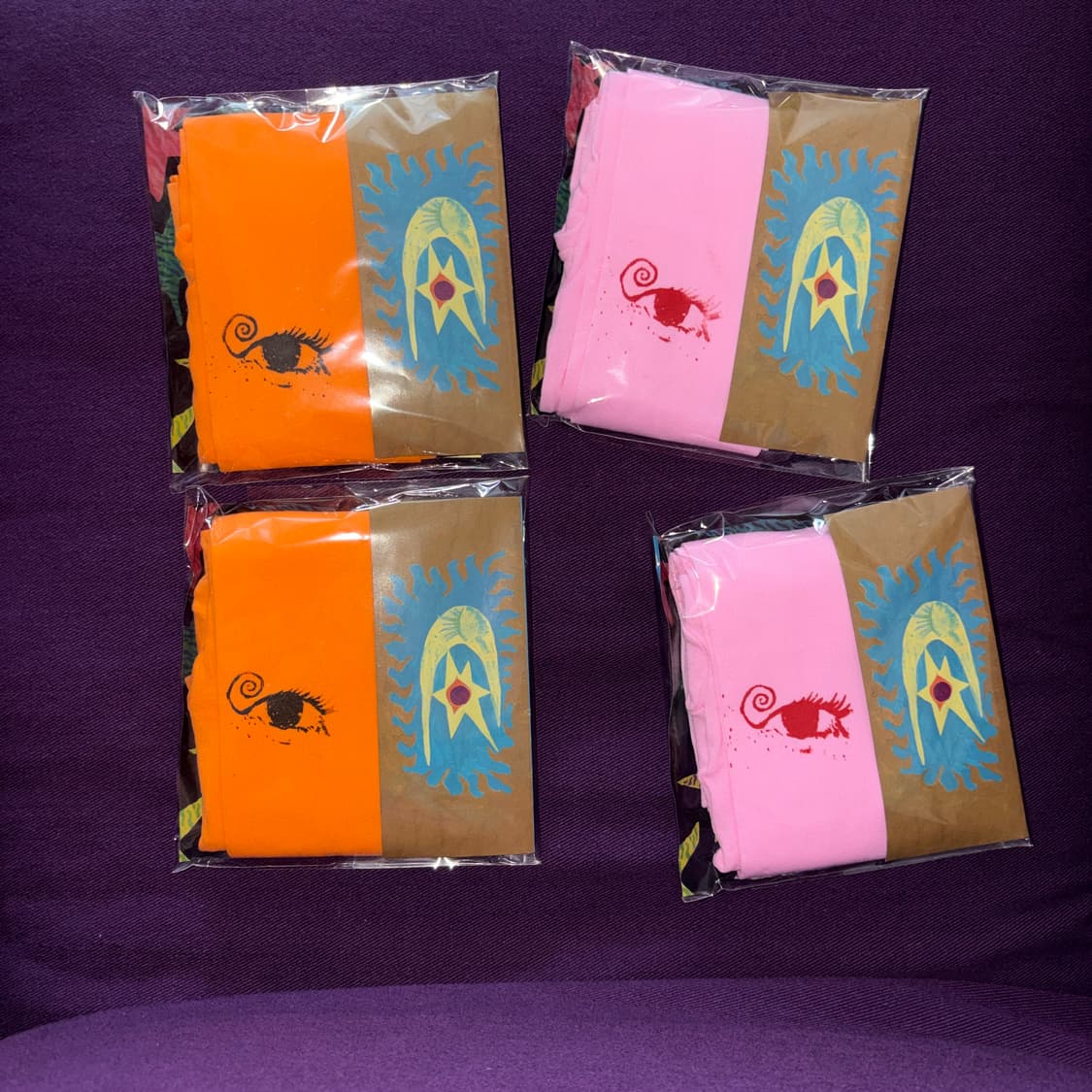 실크스크린 윙크 스타킹 핑크&오렌지 상품이미지2