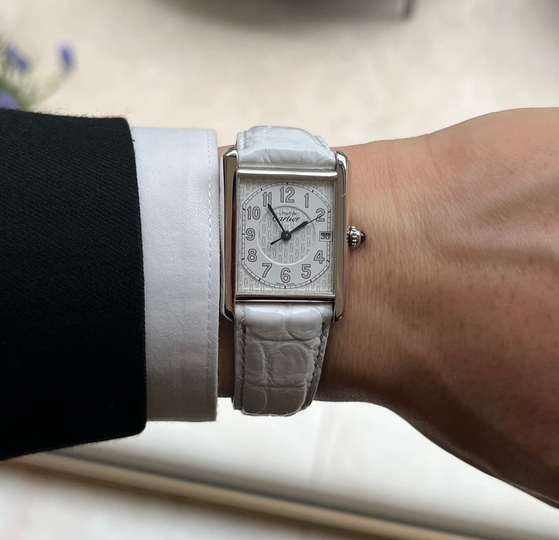 희귀) 빈티지 까르띠에 아라빅 머스트 탱크 디버클 L/XL 화이트 골드 상품이미지2