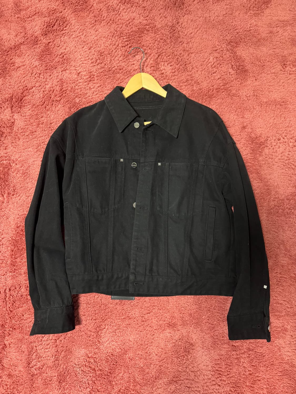 우영미 크롭 데님 자켓 블랙 상품이미지1