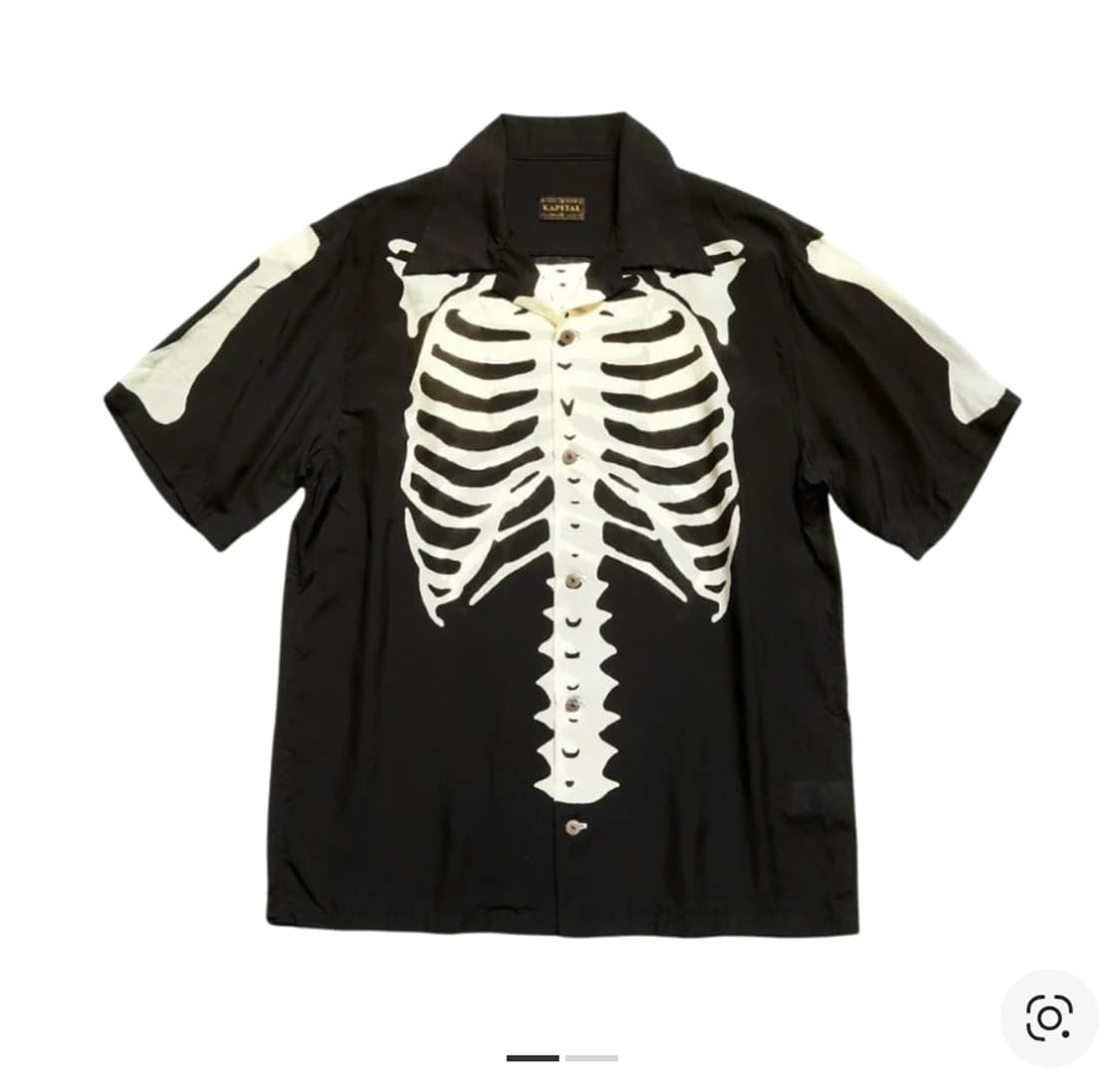 캐피탈 실크 레이온 본 알로하 셔츠 블랙 상품이미지1