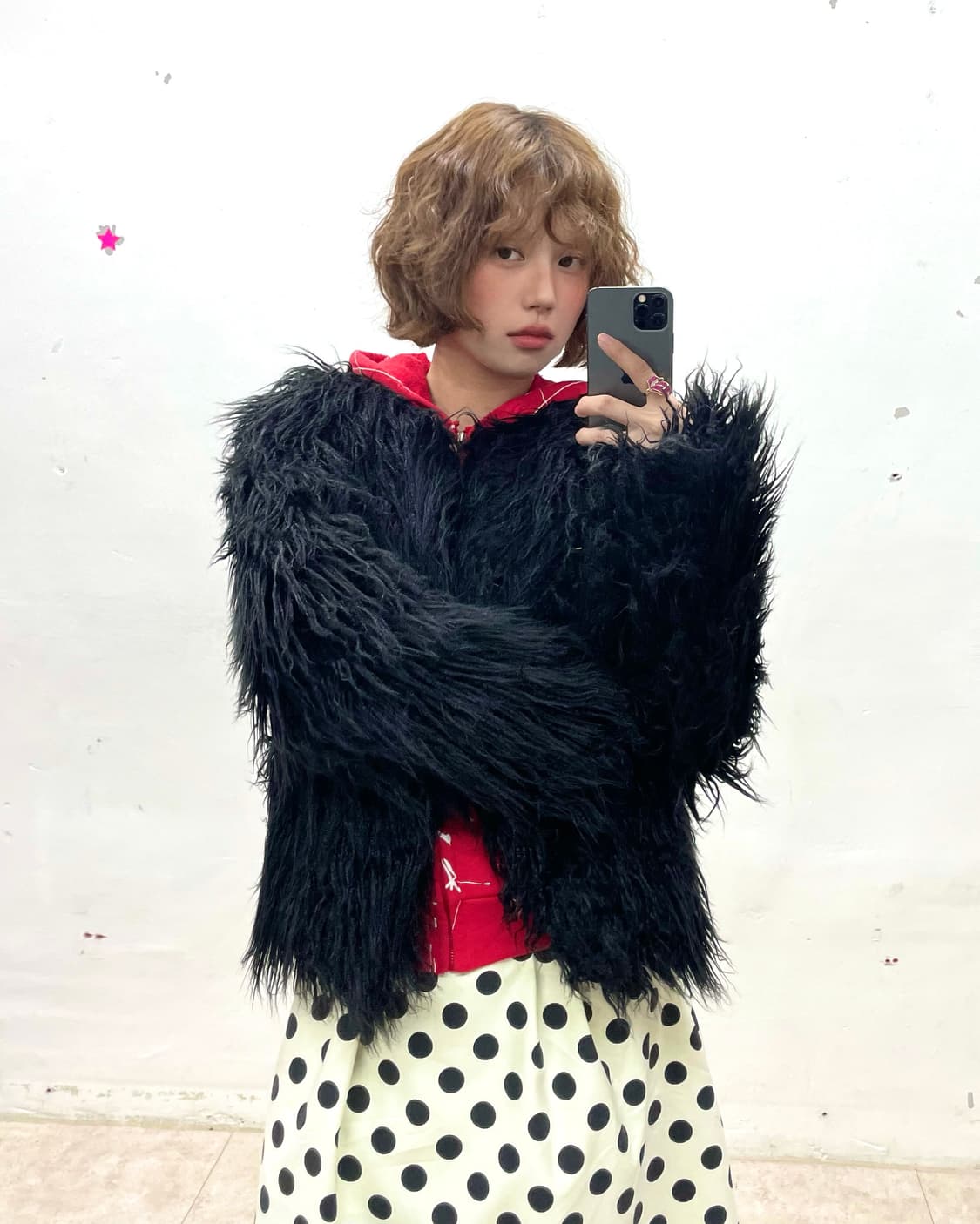 Raven black fur jacket  상품이미지1