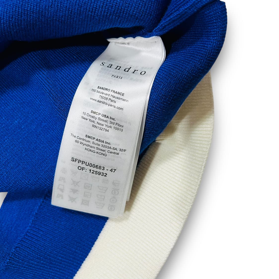 산드로 나침 하와이 포인트 브이넥 블루 니트 상품이미지6