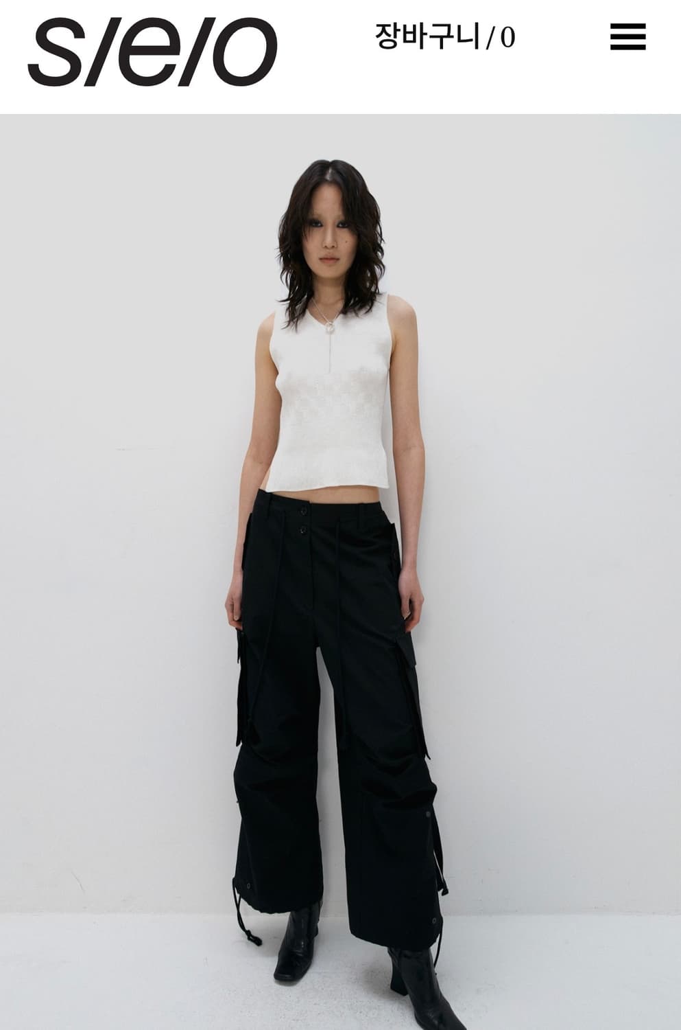 S/E/O(에스이오)체크보드 니트 베스트_White 상품이미지1