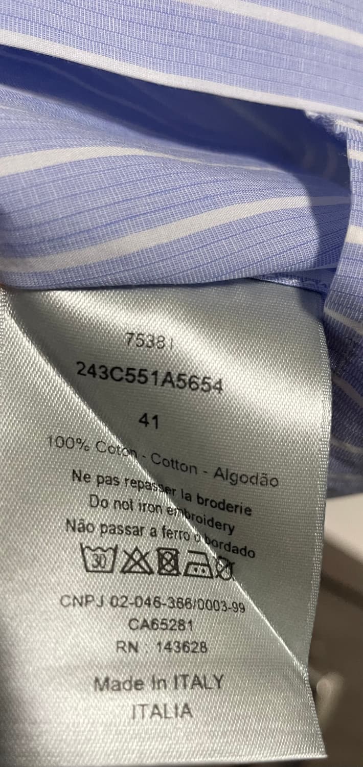 디올 남성 블루 스트라이프 오버핏 셔츠 상품이미지4