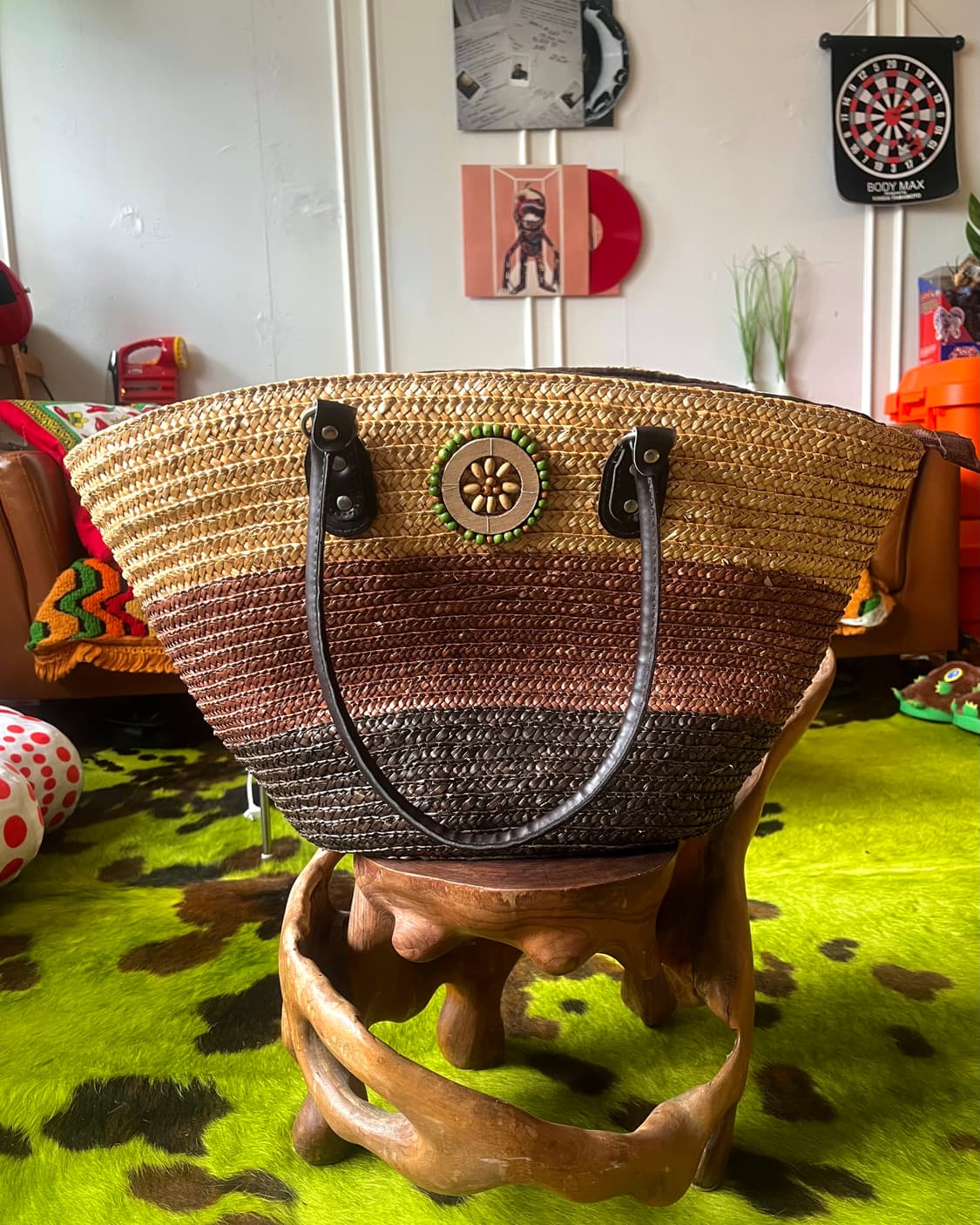 Indian Vintage Rattan Beads Shopper Bag 상품이미지3