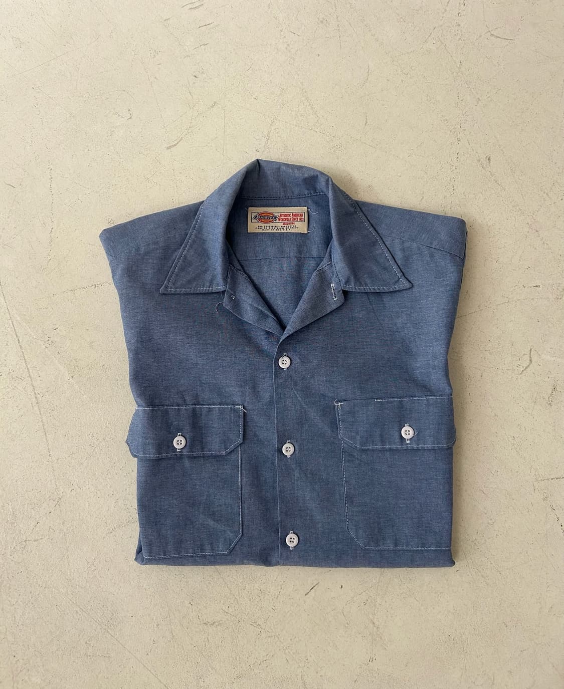 90's Vtg USA Dickies Chambray Work shirt 상품이미지10