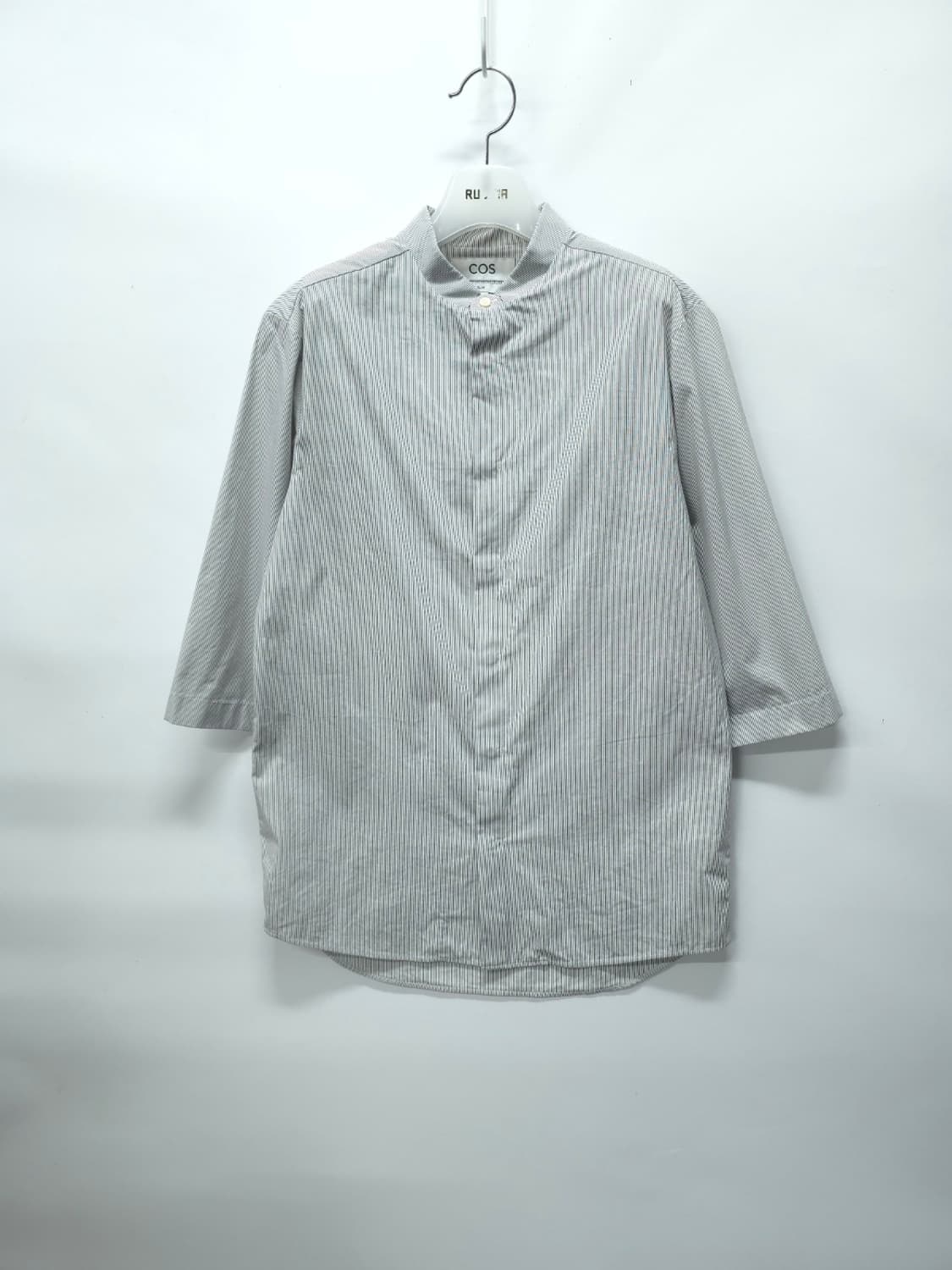 COS 코스 남성 밴드 카라 스트라이프 7부 셔츠 (100) 상품이미지1