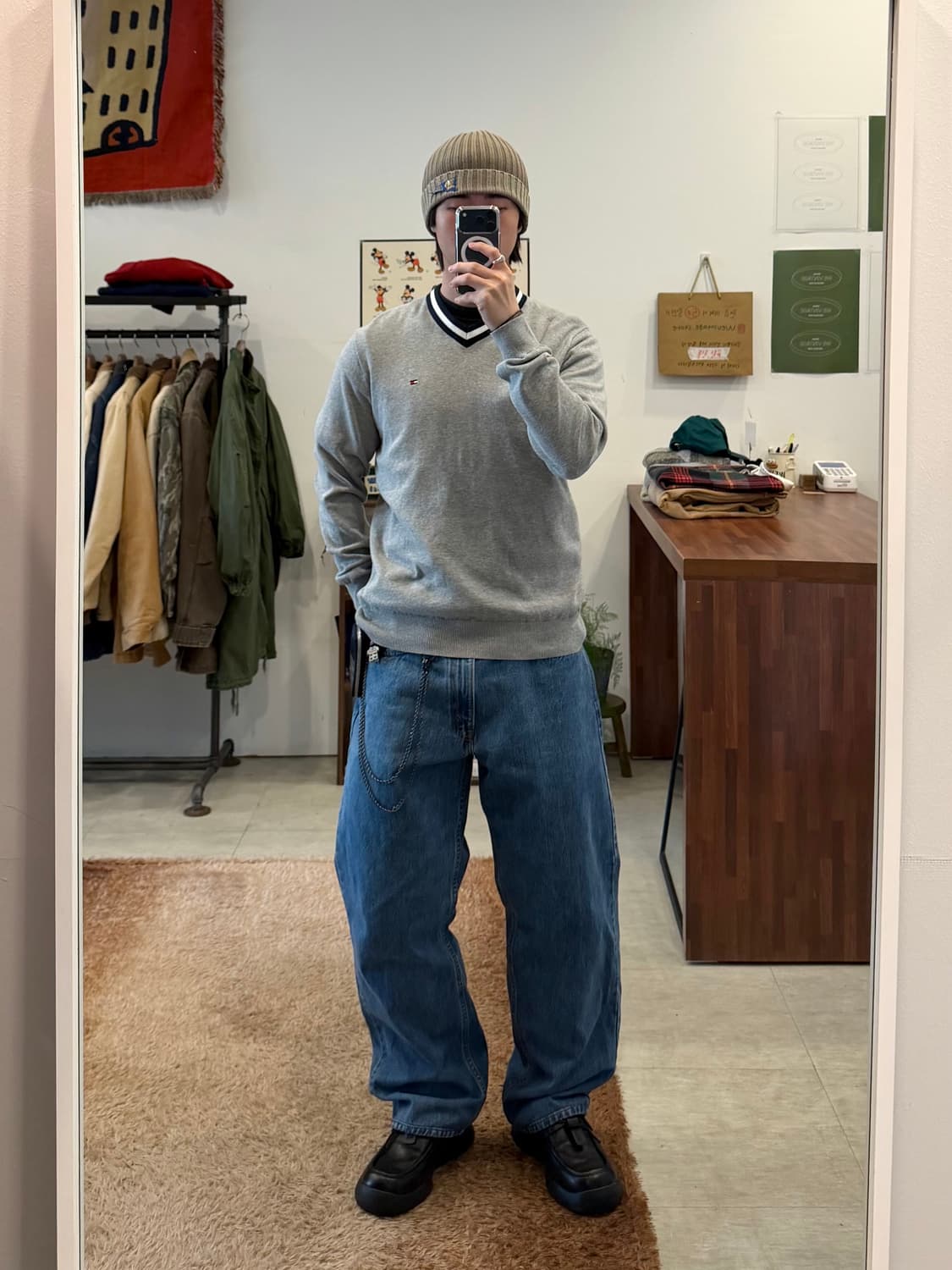 Tommy Hilfiger 타미힐피거 브이넥 코튼 니트 상품이미지2