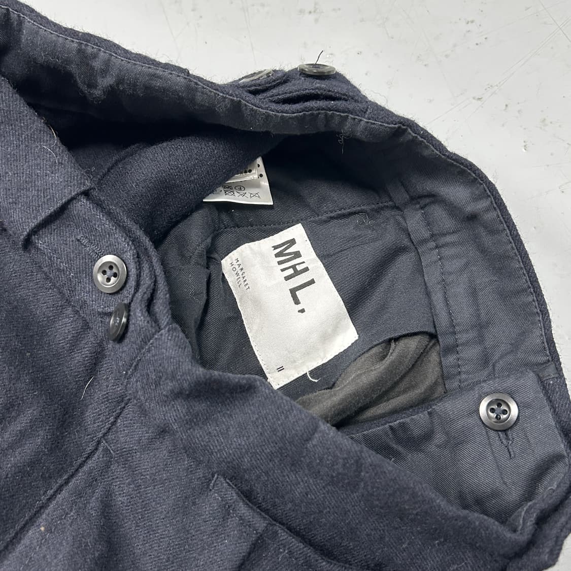 MHL 네이비 울 와이드팬츠 상품이미지6