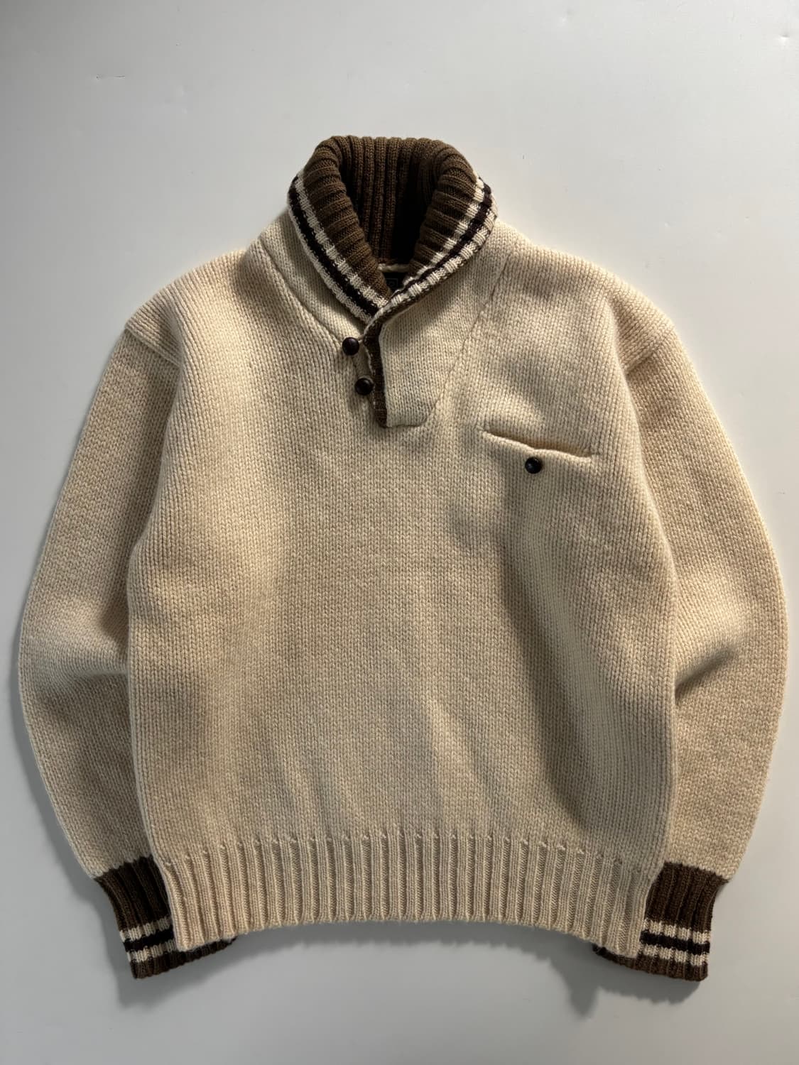 Polo 폴로 랄프로렌 아이보리 토글 버튼 숄카라 니트 상품이미지2