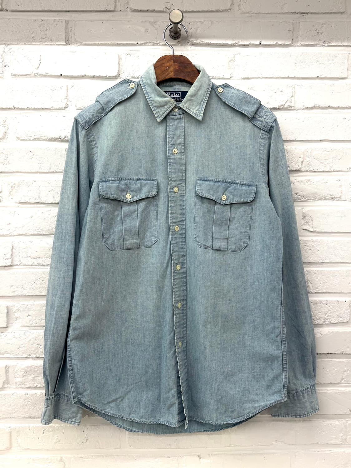 폴로 연청 데님 셔츠 상품이미지3