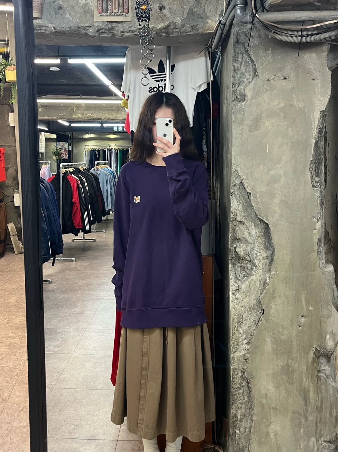 메종키츠네 맨투맨 퍼플 2XL #csz2658 상품이미지2