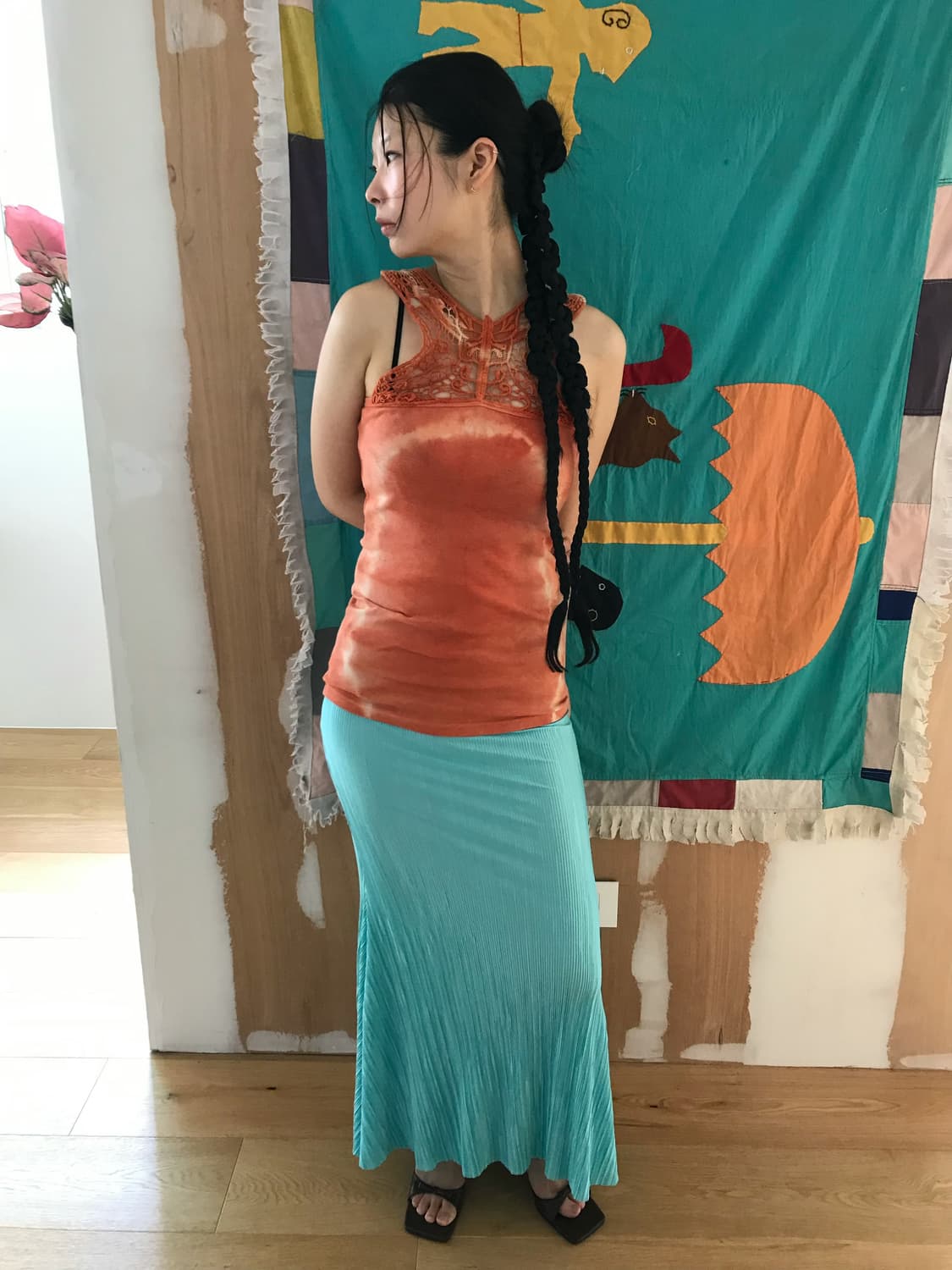 vintage orange lace sleeveless 상품이미지5
