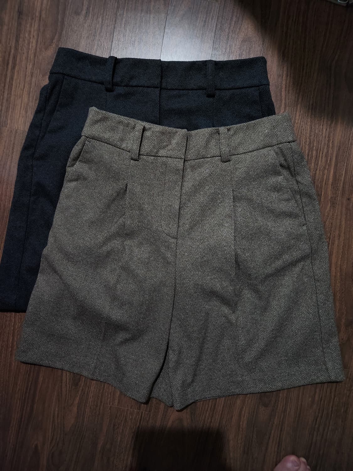 cacharel헤링본 핀턱와이드 4부반바지 상품이미지5