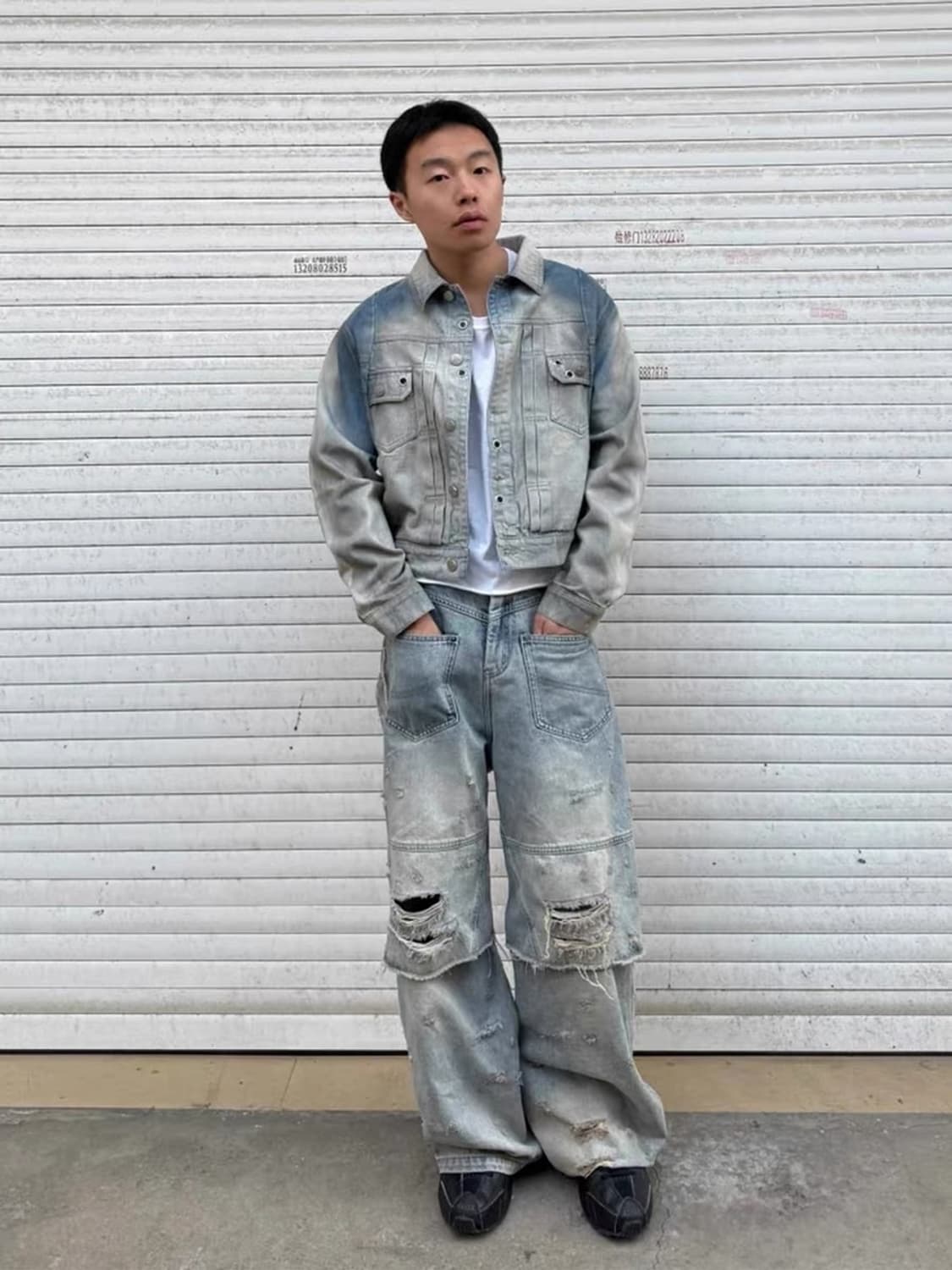 디스트로이드 레이어드 데님 팬츠  상품이미지2