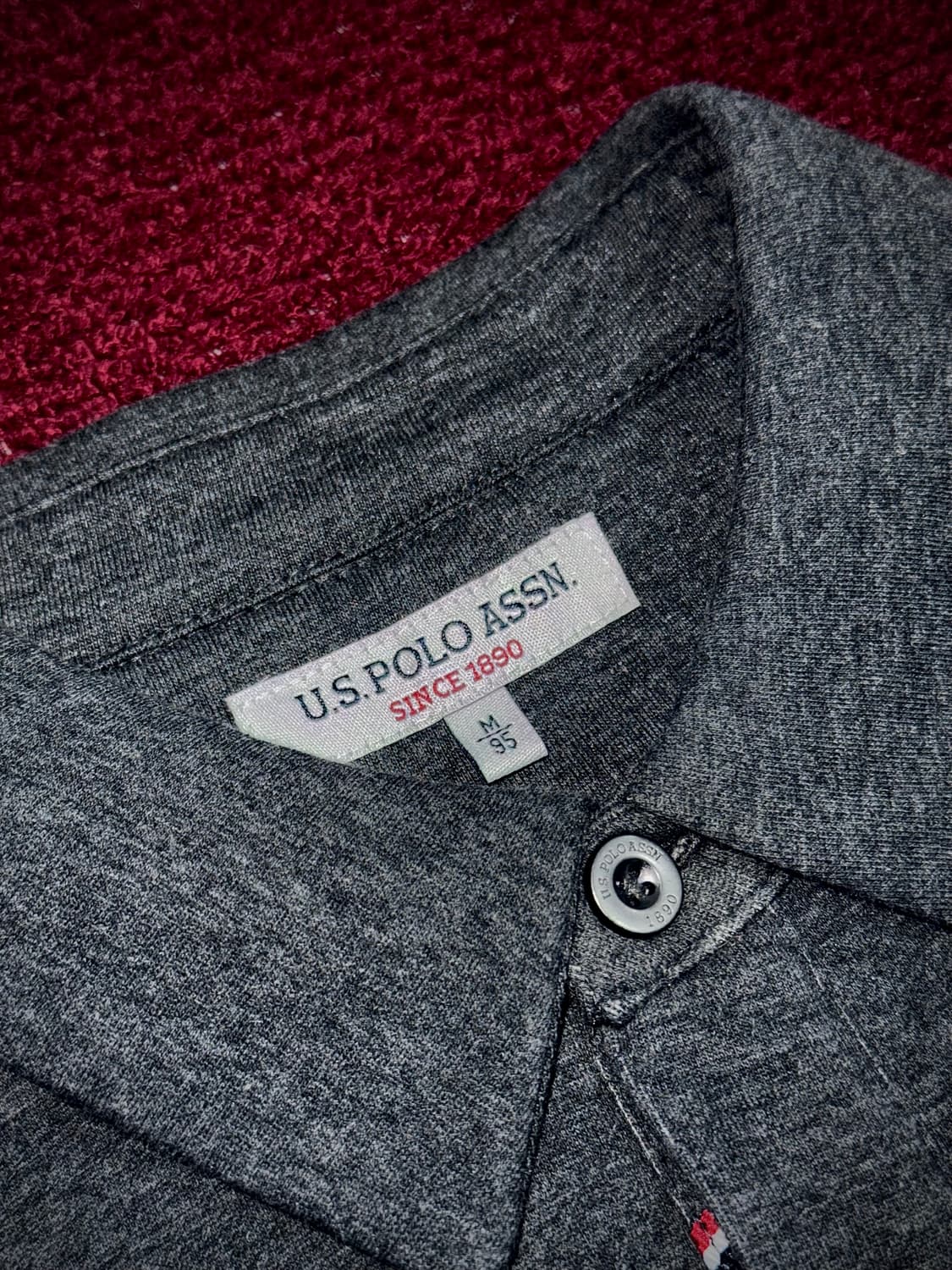 POLO 폴로 카라 긴팔티 다크그레이 95 M 상품이미지3