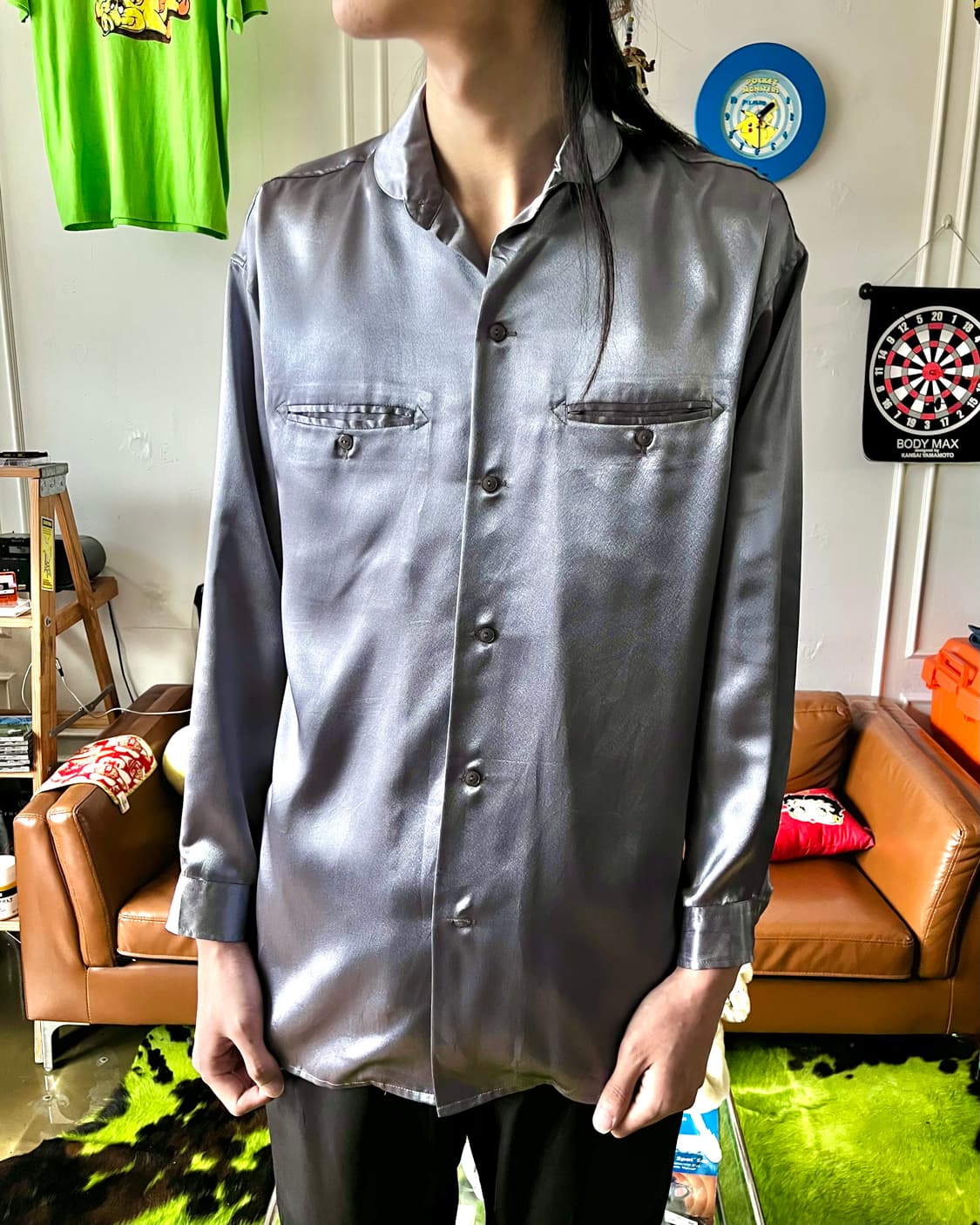 90s Half Moon by T.K Vintage Silk Shirt 상품이미지2