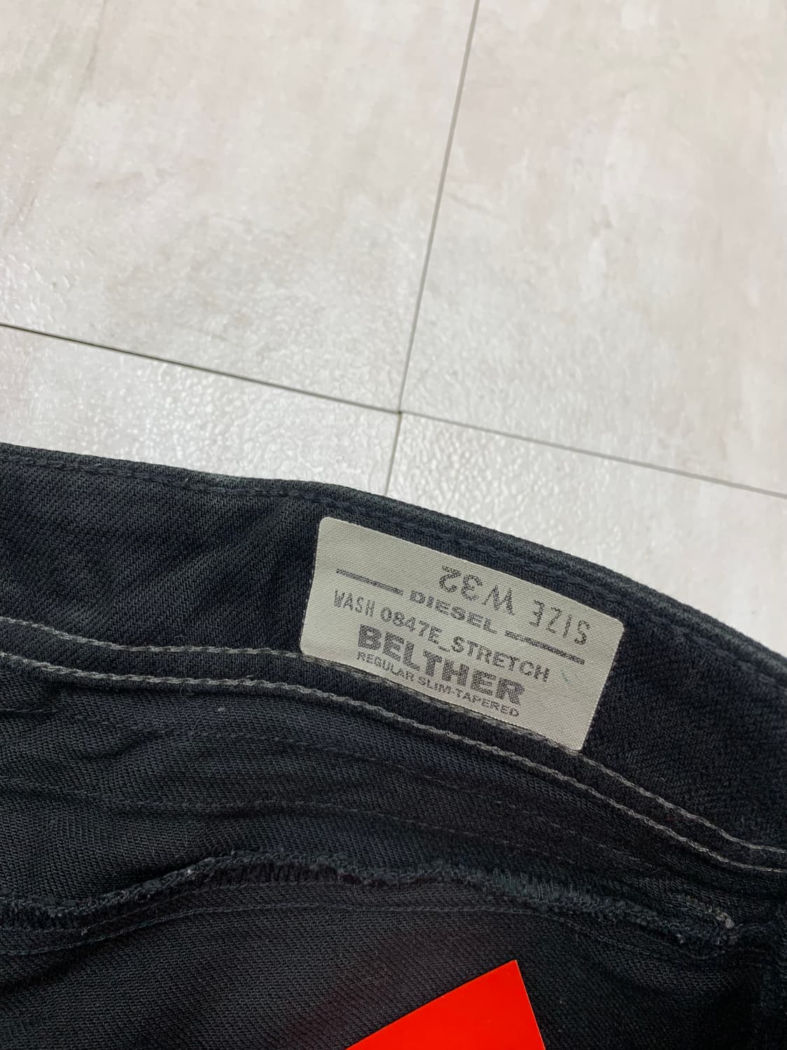 디젤 블랙 슬림핏 스트라이트 팬츠 #348 상품이미지5