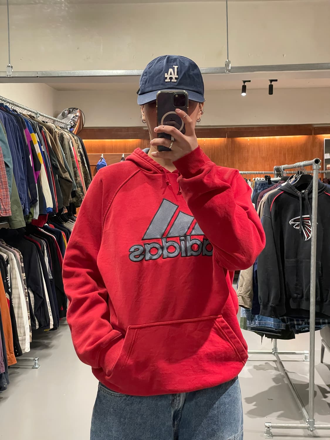 아디다스 빅로고 올드스쿨 후드티셔츠 상품이미지1