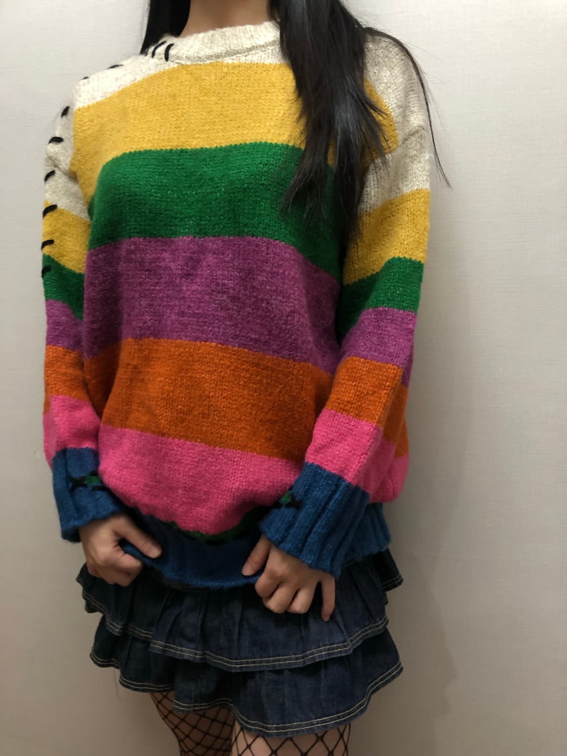 빈티지 비비드 컬러 스프라이트 니트 상품이미지2