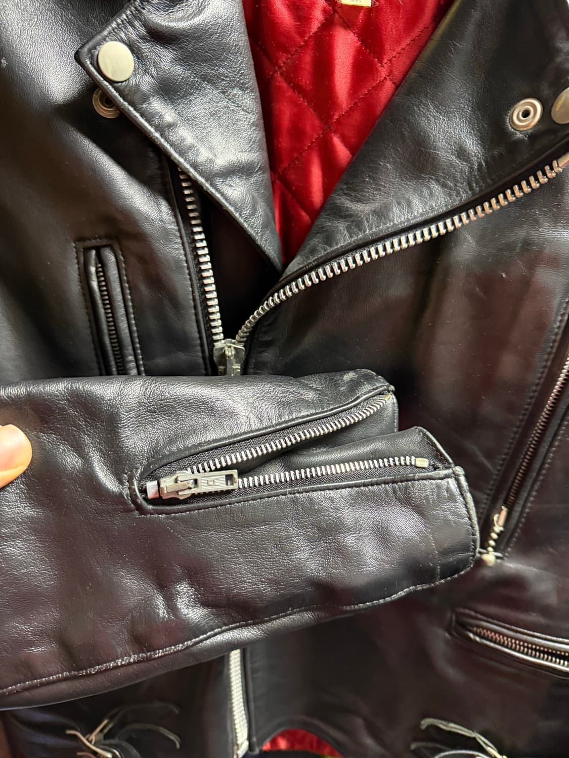 666 소가죽 더블 라이더 자켓 상품이미지3