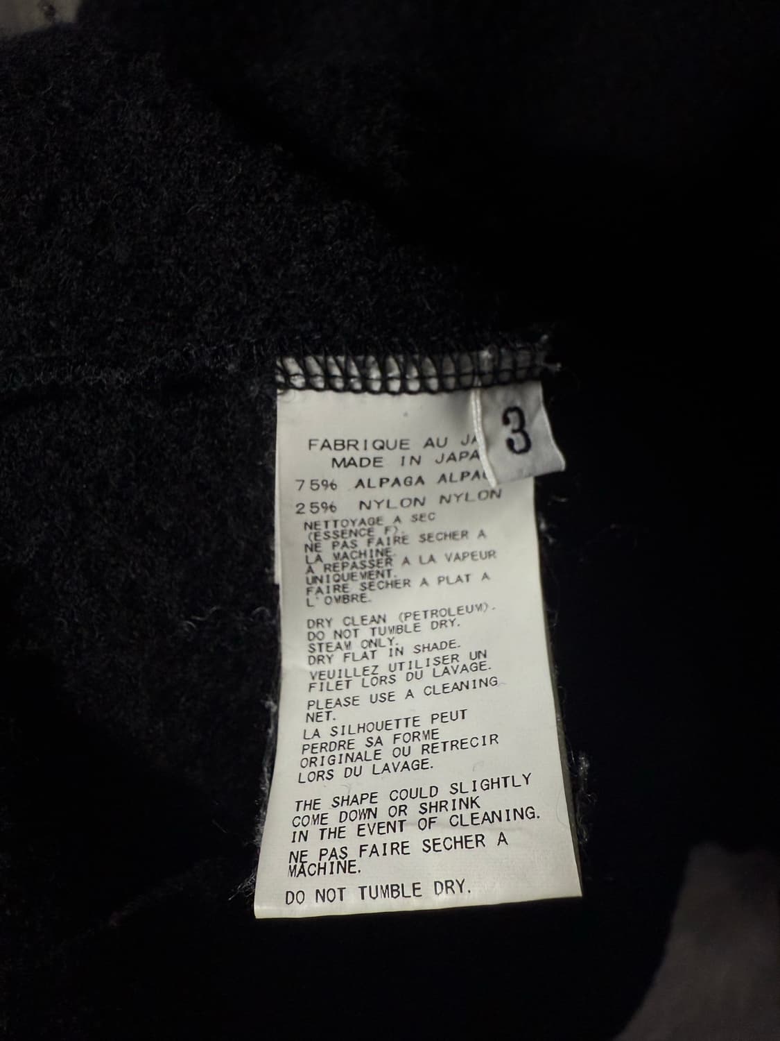 Yohji Yamamoto Pour Homme Alpaca Coat  상품이미지8