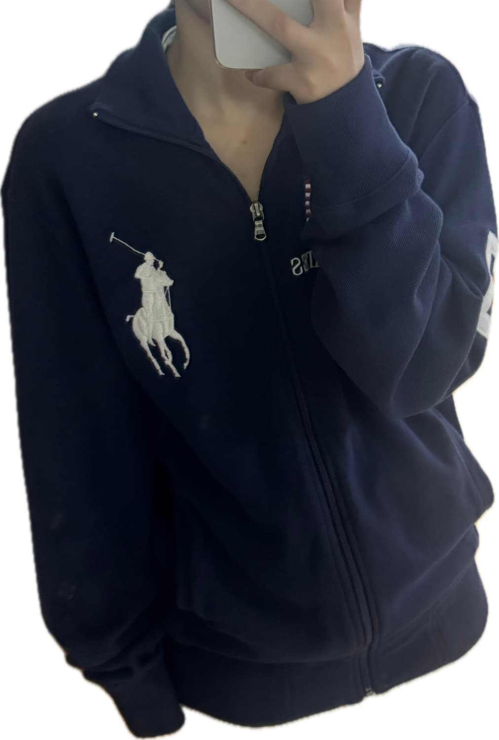 폴로 빅포니 성조기 집업 네이비 m 상품이미지3