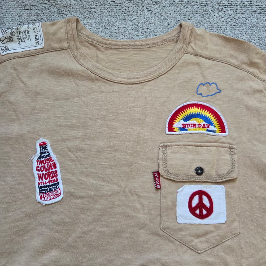 Peace Core 빈티지 패치 긴팔 티셔츠 L(100) 상품이미지3