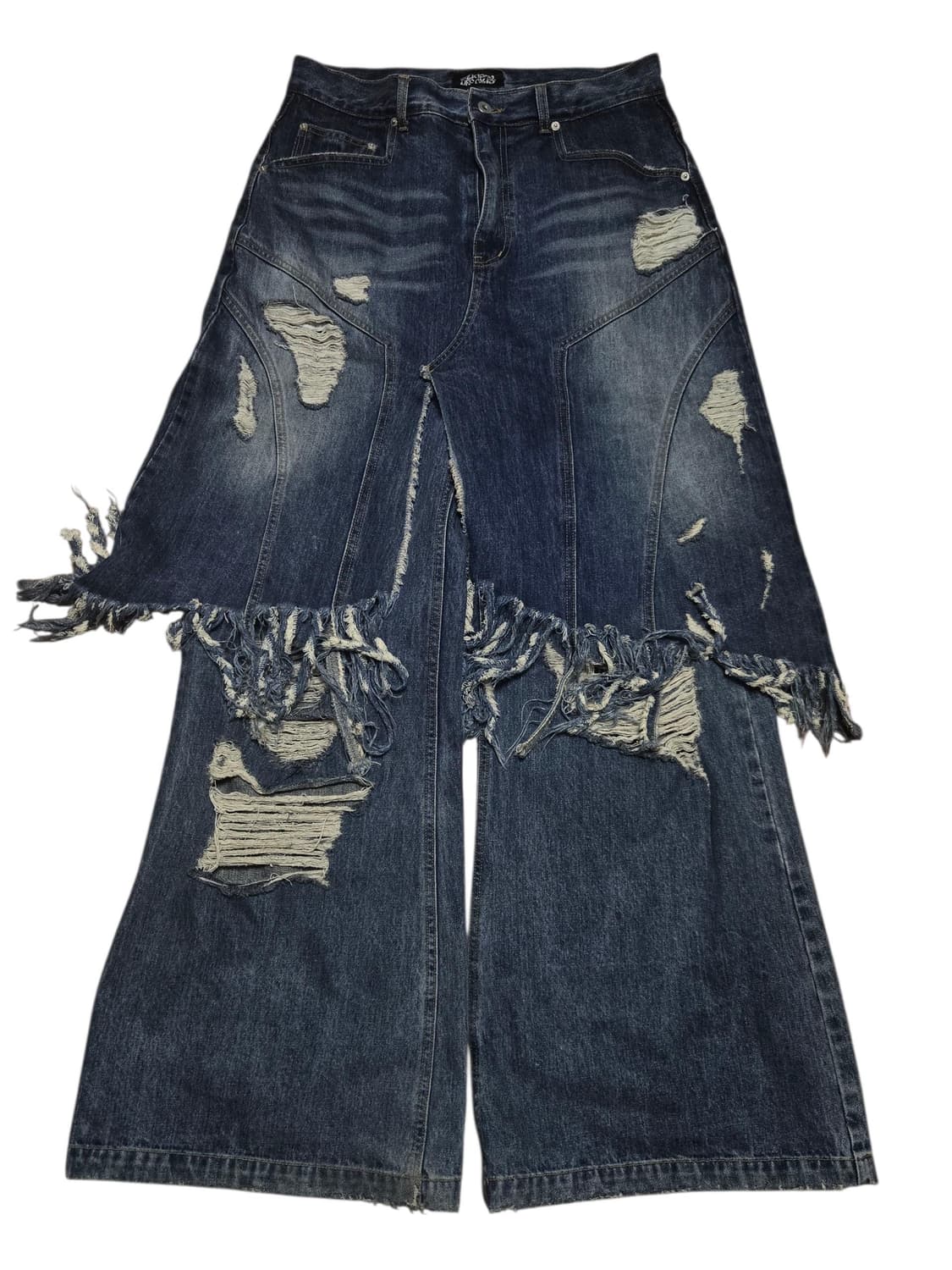 선데이오프클럽 레이어드 스커트 플레어 데님 진 상품이미지1