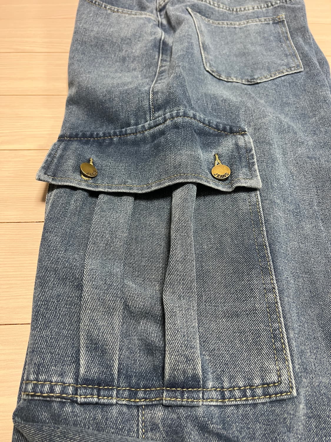 데님 카고 팬츠 / 스트링 디테일 와이드핏 청바지 / 29 상품이미지8