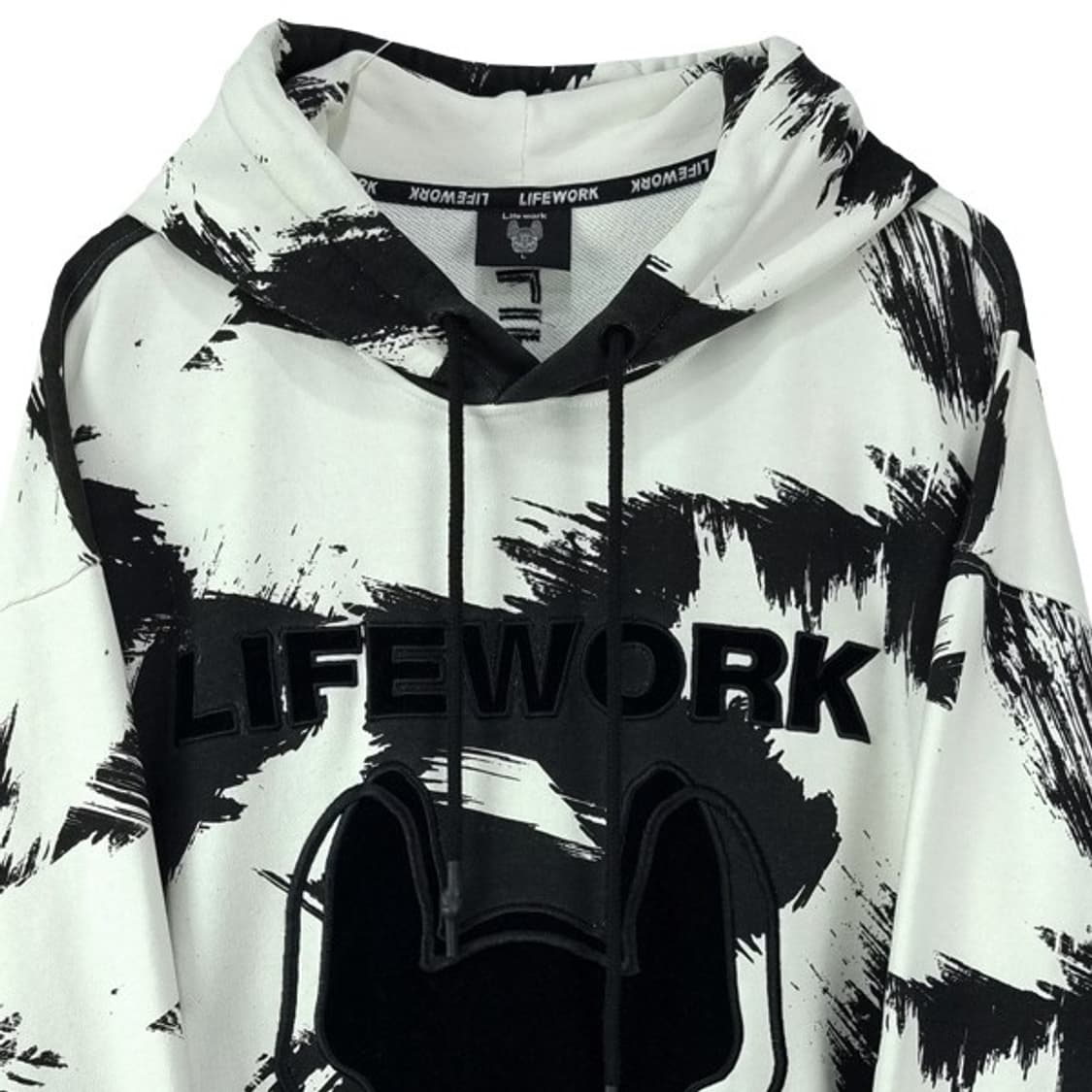 [라이프워크] 다잉 패턴 빅로고 오버핏 후드티 M19825 상품이미지4