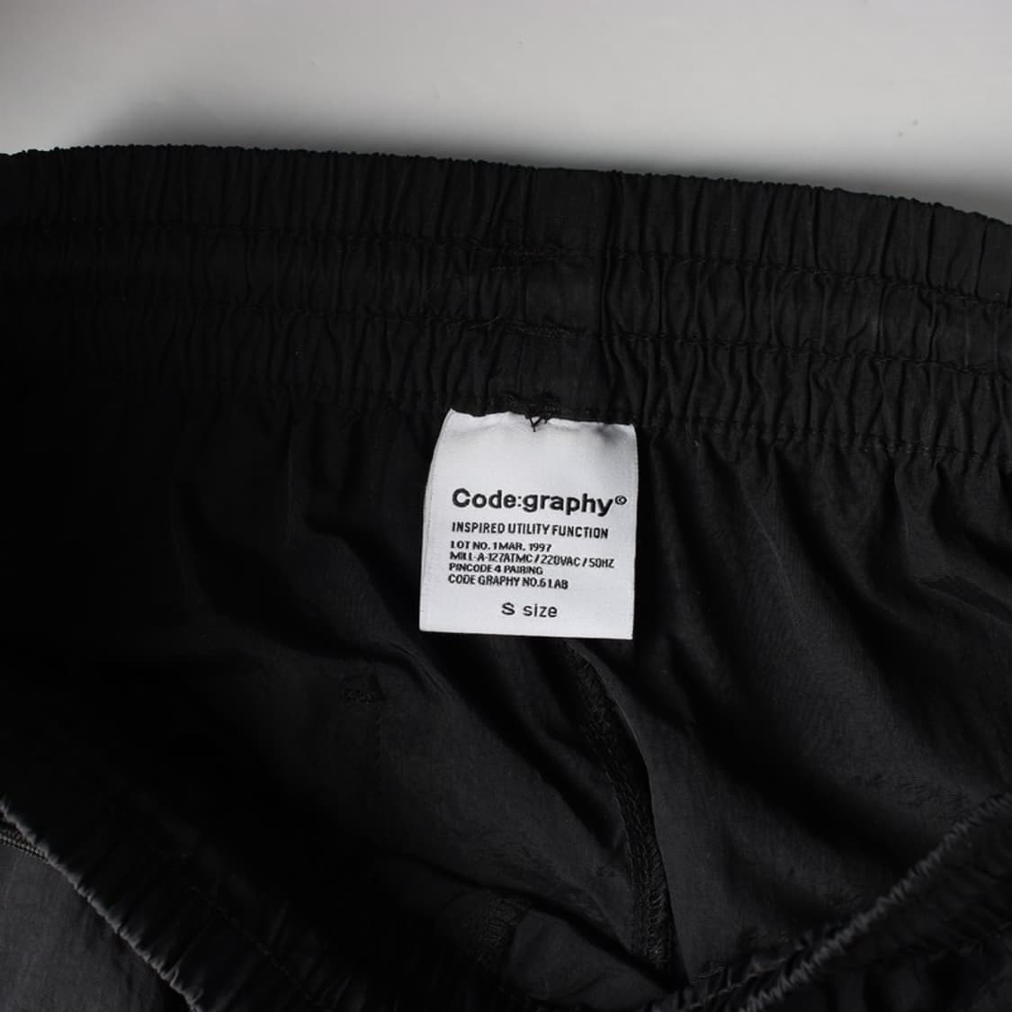 코드그라피 블랙 나일론 카고 팬츠 S 상품이미지6