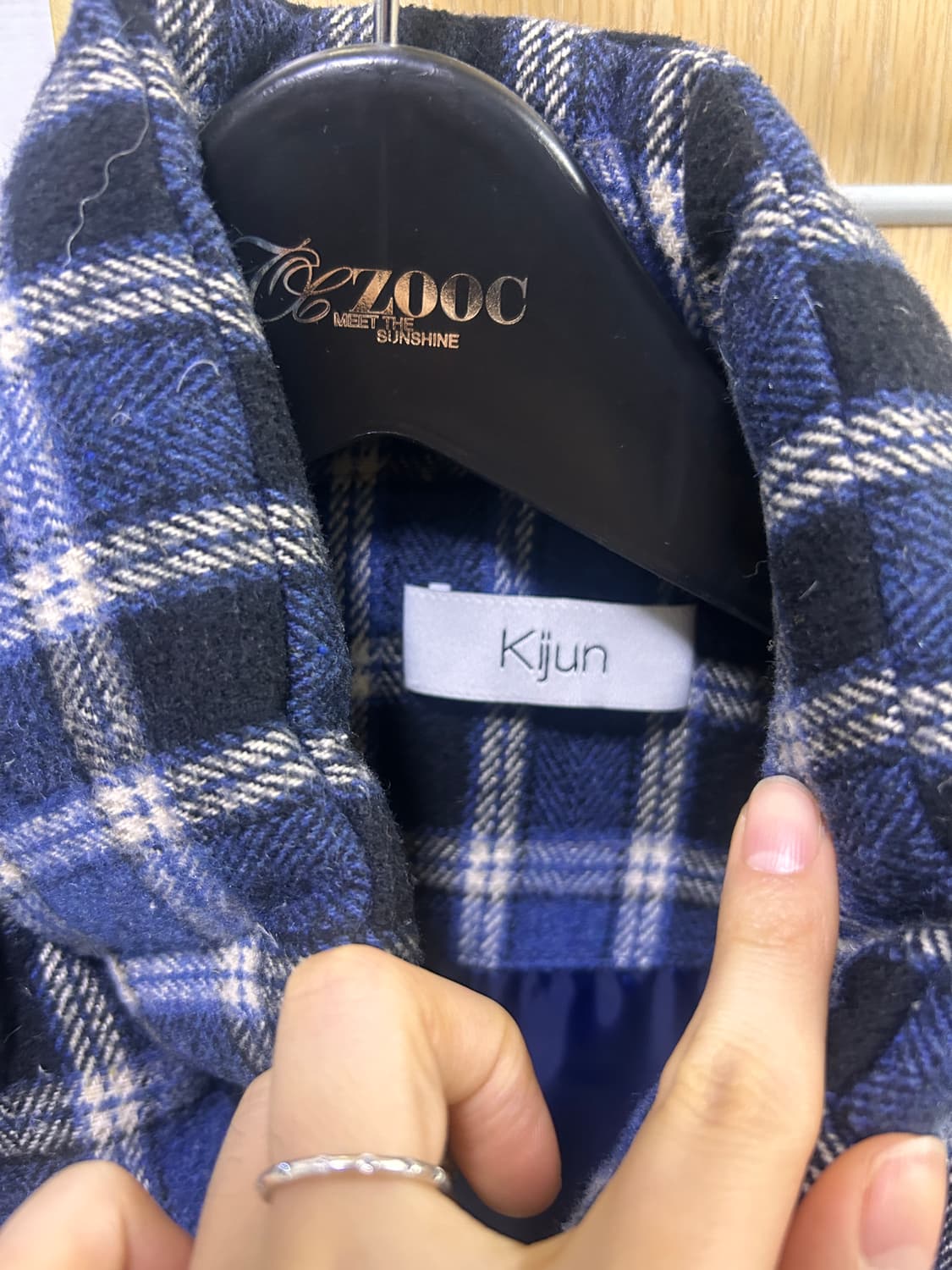 kijun 기준 블루 체크 패딩  상품이미지2