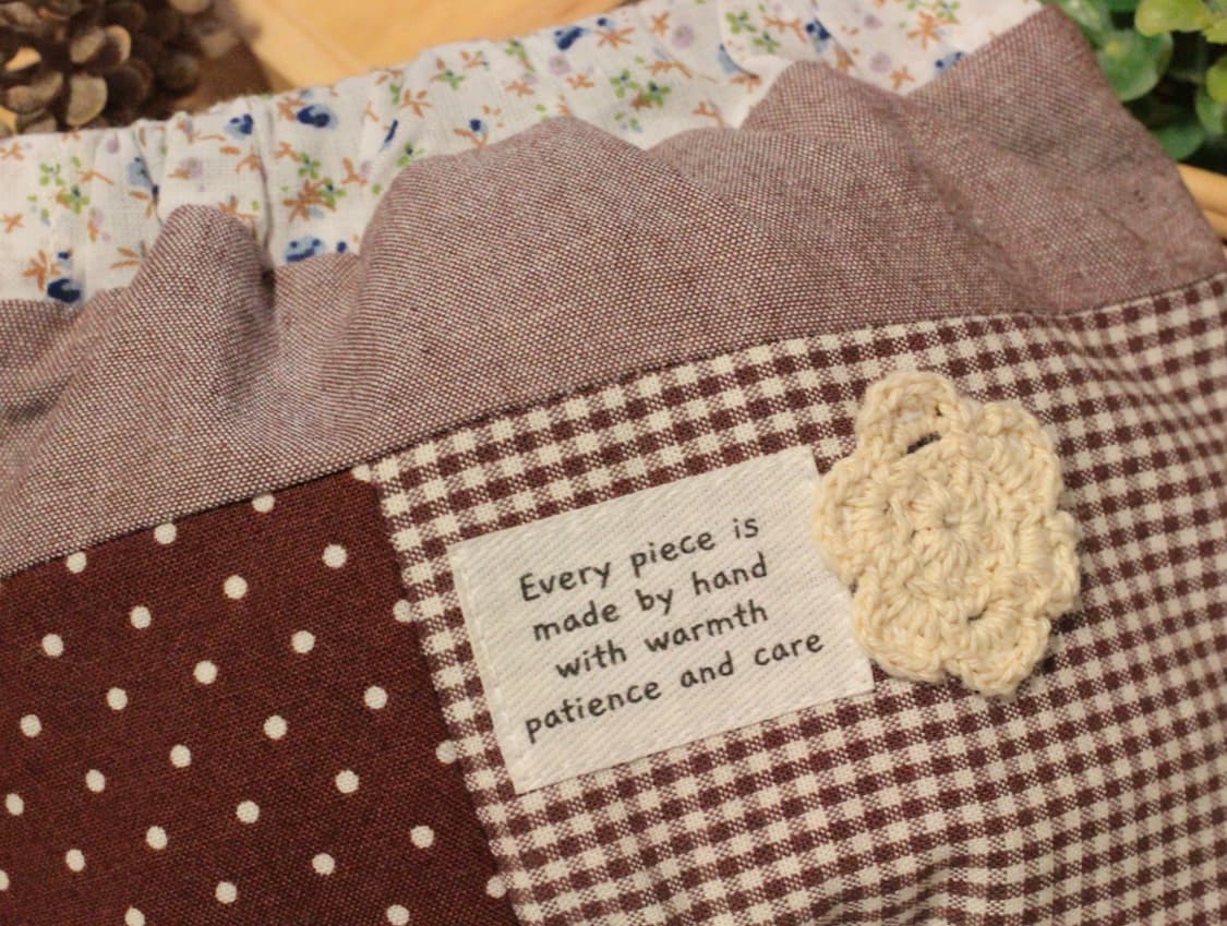 핸드메이드 브라운 패치워크 바네 파우치 상품이미지3
