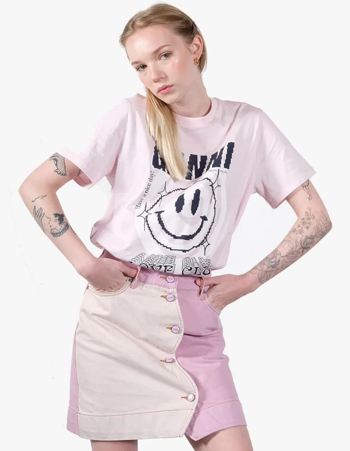 가니 Ganni 반팔 티셔츠 라이트라일락 s 상품이미지4