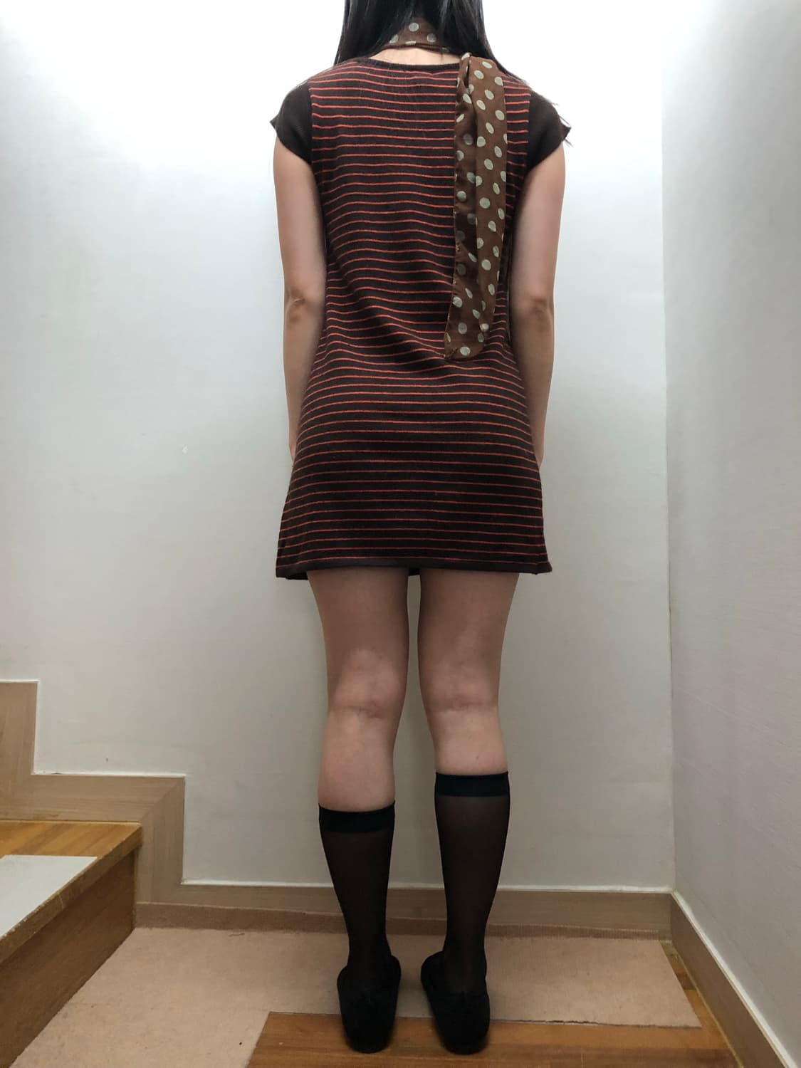 빈티지 브라운 플라워 니트 원피스 상품이미지6