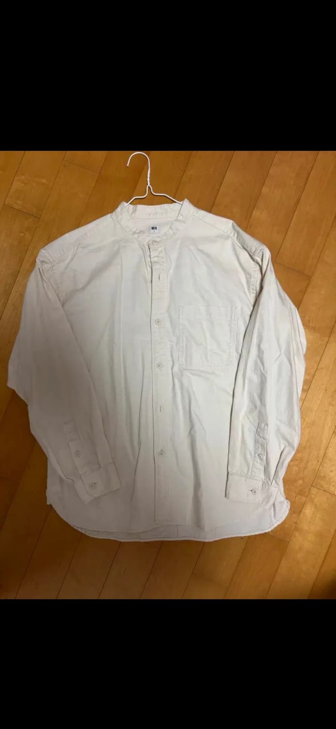 유니클로 차이나 카라 셔츠 아이보리 상품이미지1