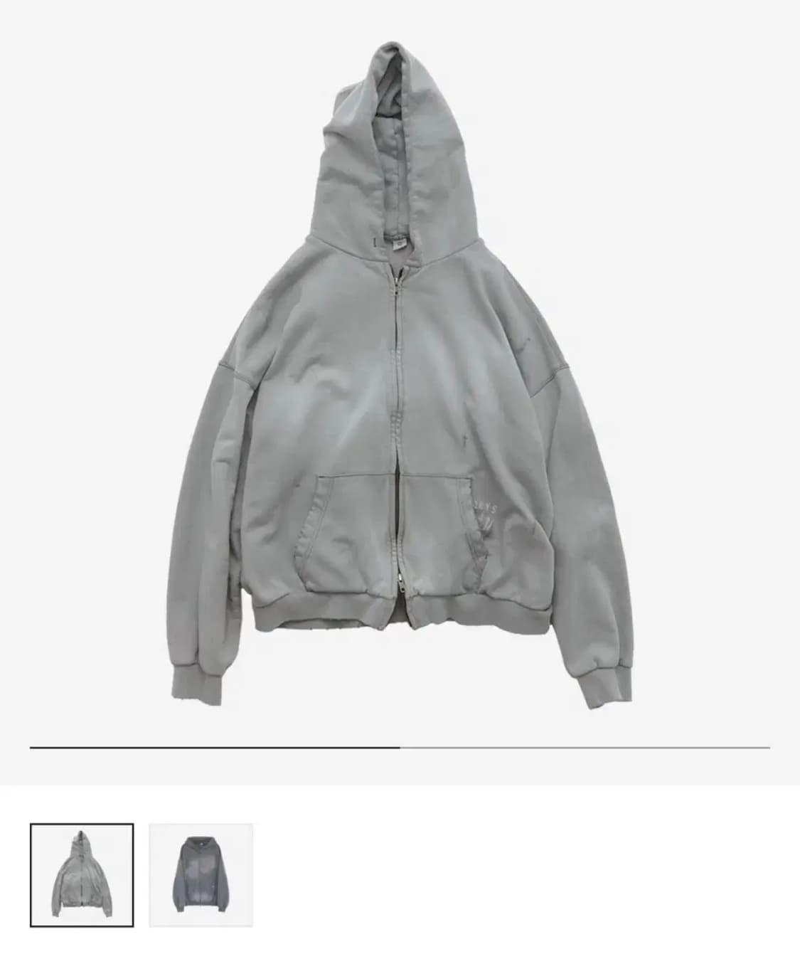 [3] 폴리테루 하드 워시드 집후디 라이트그레이 상품이미지1