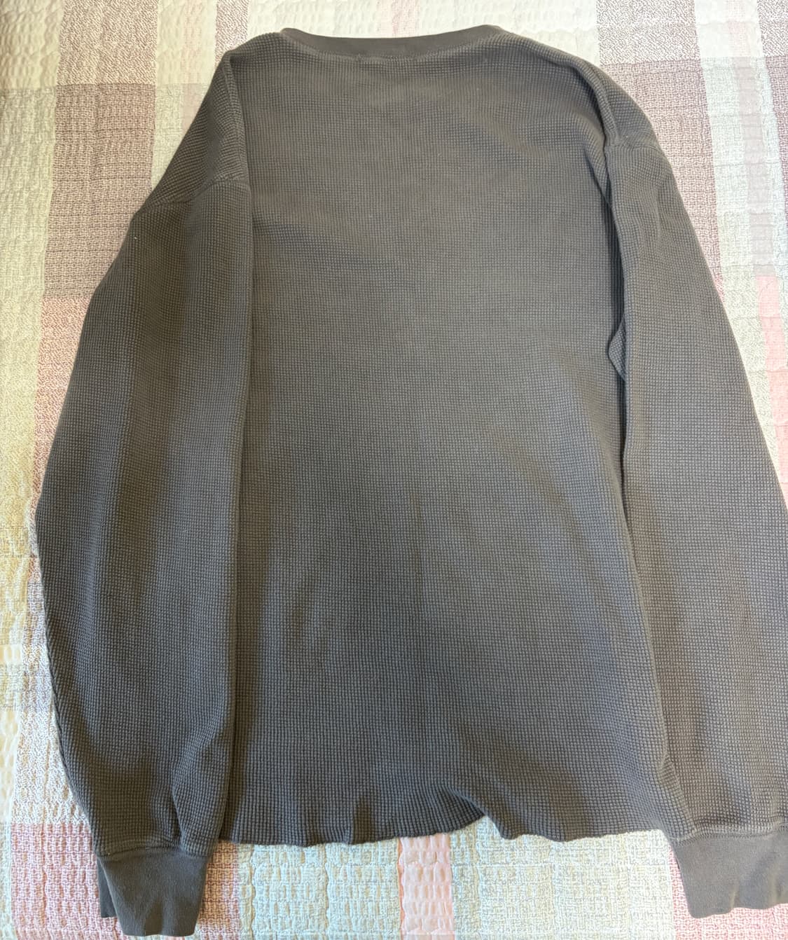 아트이프액츠 / 가먼트다잉 와플 헨리넥 차콜 / L 상품이미지2