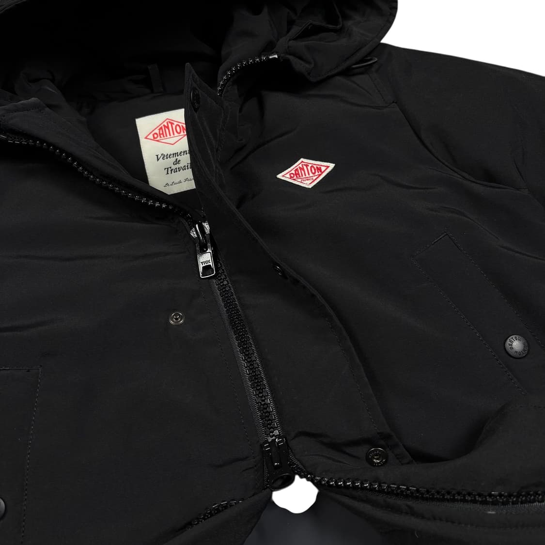 단톤 블랙컬러 투웨이 지퍼 롱 패딩 상품이미지2