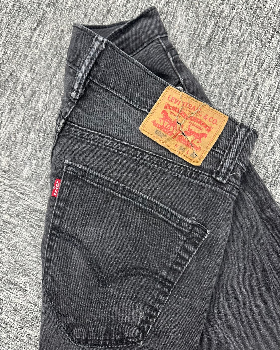 (허단39.5)리바이스 502 흑청-M1687 상품이미지4