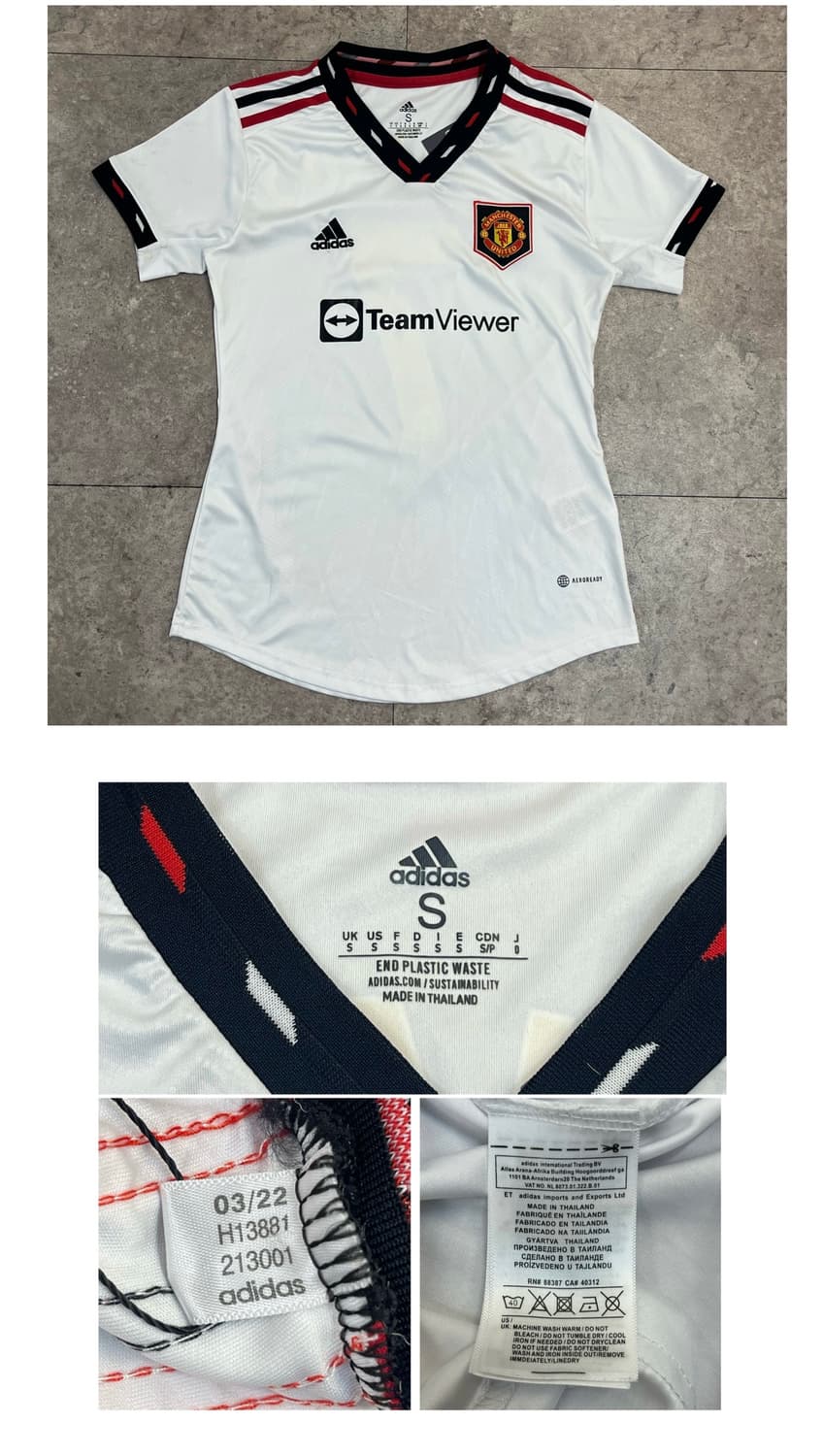 아디다스 맨유 22-23 호날두 반팔 유니폼 화이트 S #csz3843 상품이미지3