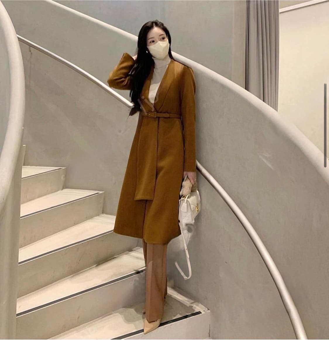 새상품 Lapla 라플라 머플러 코트 상품이미지2