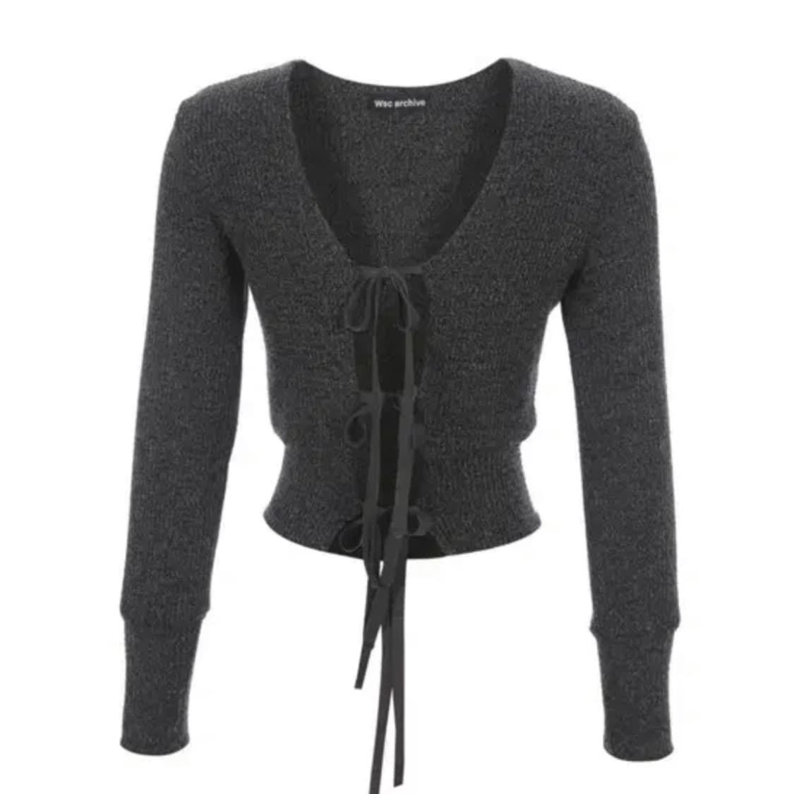 Wsc archive Ribbon 2-way knit cardigan 상품이미지1