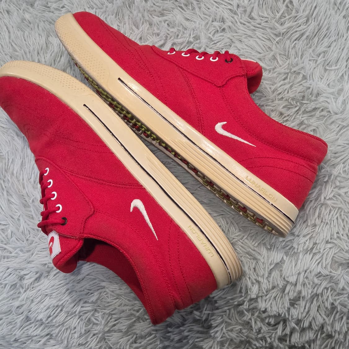 7q-12:나이키 루나론 캔버스 로우 레드 (26.5cm) 상품이미지8