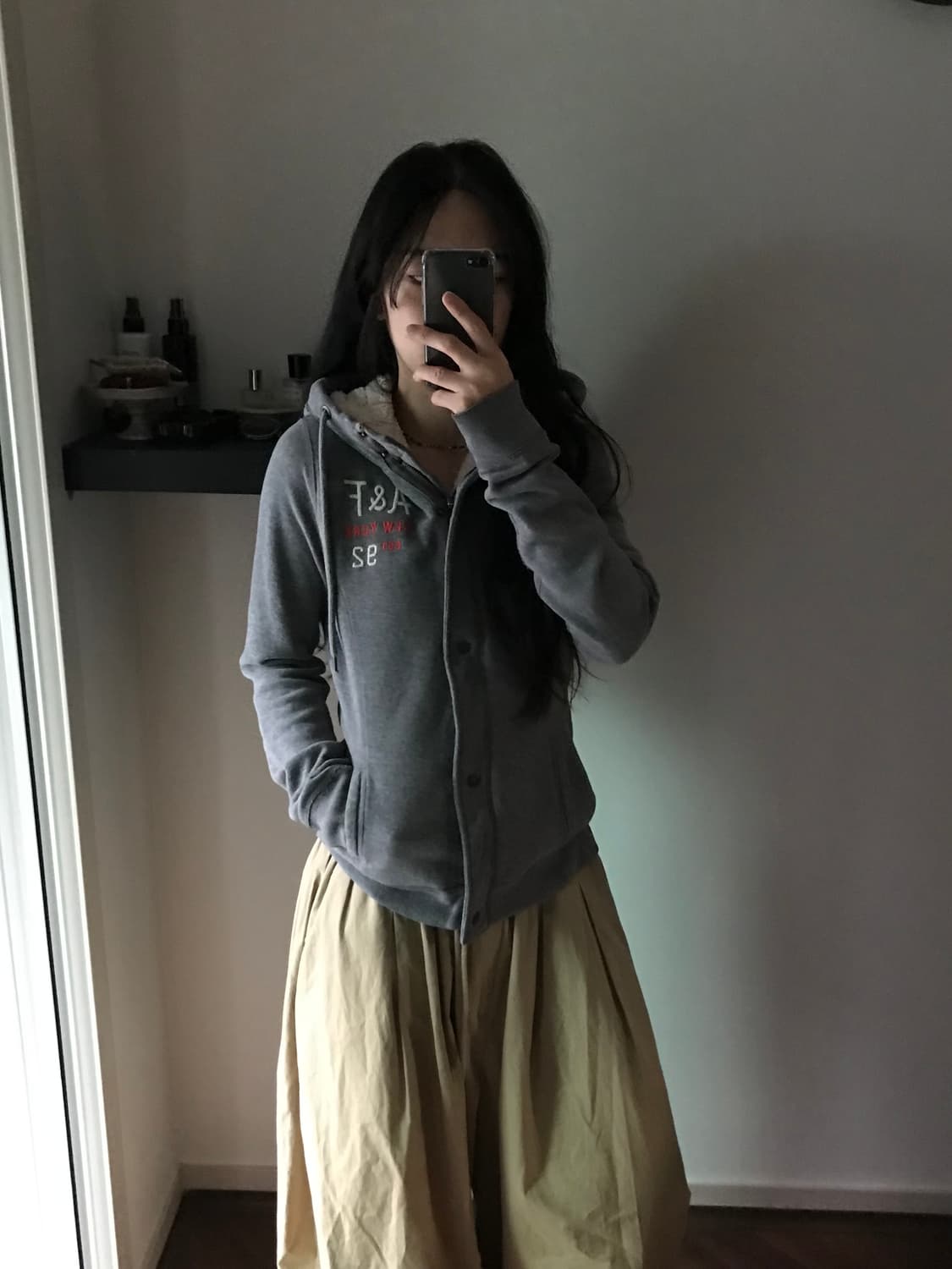 아베크롬비 기모 양털 그레이 후드집업 상품이미지4