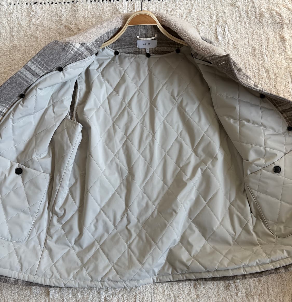 Reiss 체크 퍼 내피 자켓 상품이미지5